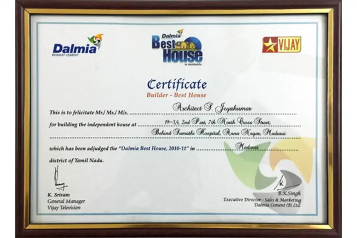 Dalmia Cement and Star Vijay Certificate